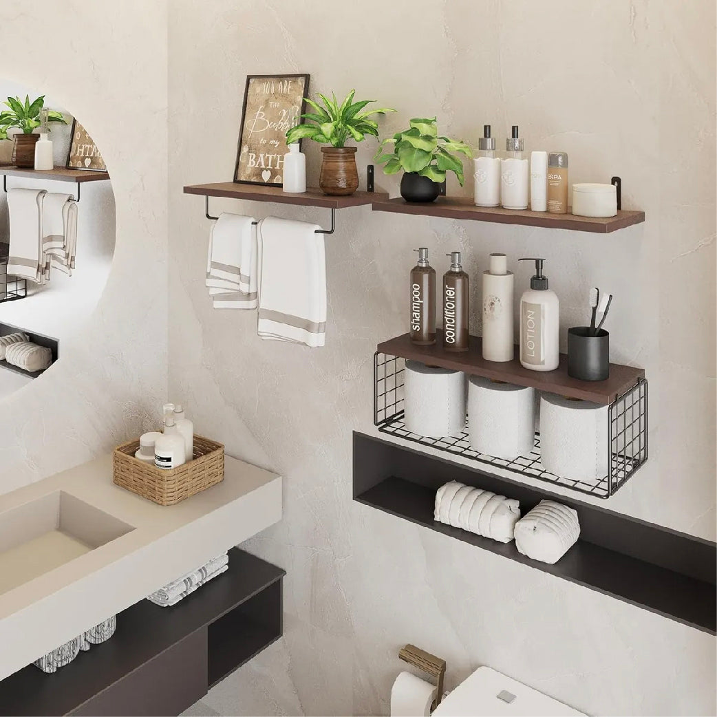 Repisas Flotantes de Madera x 3